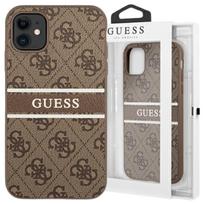 iphone xr deklai - Guess "GUHCN614GDBR PU 4G Printed Stripe Case iPhone 11" Brown - 1 nuotrauka