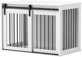 narvas sunims - Pawhut Šunų narvas namams, rakinama voljeras su stumdomomis durimis, 98 x 58 x 61 cm, Baltas (White) - 1 nuotrauka