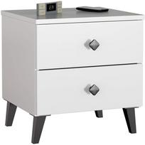 baltas naktine spintele - Naktinis staliukas Akord Furniture Factory Mobi K-02, balta/juoda - 1 nuotrauka