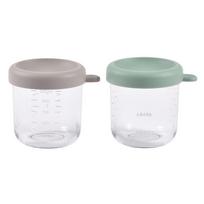zalios stiklines - Beaba 2 VNT. STIKLINIŲ INDELIŲ RINKINYS (250 ML), SAGE Žalias/Pilkas - 1 nuotrauka