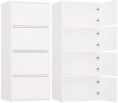 komoda 50 cm - Komoda Top E Shop ALMA su 4 durelėmis ir 4 lentynomis, balta (White) - 1 nuotrauka