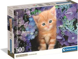Clementoni dėlionė „Kitten and Flowers“ 500 detalių