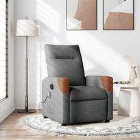 Fotelis vidaXL Masažinis atlošiamas krėslas, tamsiai pilkas (Dark Grey)