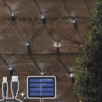Lempučių girlianda tinklas su saulės baterija 204 LED, 3M x 2M