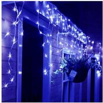 Airi 200 LED 8 metrai lempučių lauko girlianda varvekliai su baltu laidu, mėlynos spalvos flash