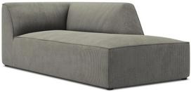 Sofa Micadoni Home Ruby Corduroy Chaise Longue, šviesiai pilka, dešininė, 181 x 93 cm x 69 cm