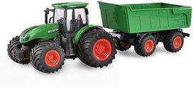 rc modeliai - Amewi RC Traktorius su priekaba, žalias (Green) - 1 nuotrauka
