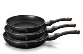 Berlinger Haus BH-6158, 3 dalių granitinių keptuvių rinkinys, Juodas (Black)