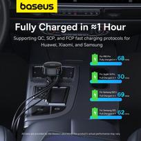 baseus car charger - Automobilinis įkroviklis Baseus Enjoyment, USB Type C/Lightning, juoda, 60 W - 2 nuotrauka