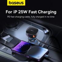 baseus car charger - Automobilinis įkroviklis Baseus Enjoyment, USB Type C/Lightning, juoda, 60 W - 3 nuotrauka
