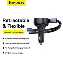 baseus car charger - Automobilinis įkroviklis Baseus Enjoyment, USB Type C/Lightning, juoda, 60 W - 6 nuotrauka