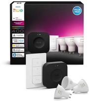 Philips Hue Starter Kit Baltas ir Spalvų Atmosfera 3xGU10 400lm + Nuotolinio Valdymo Pultas + Hue Bridge Pro