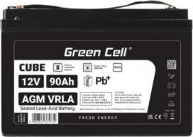agm akumuliatoriai - Green Cell CUBE AGM 12V 90Ah IP54 - 1 nuotrauka