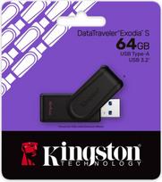 usb drives 64gb - Kingston  64GB Portable USB 3.2 Gen 1 DataTraveler Exodia S (Black/Black) | DTXS/64GB - 4 nuotrauka