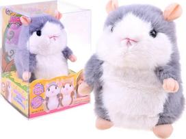 JOKOMISIADA Interaktyvus kalbantis žiurkėnas, ZA3453, 13 cm, Balta/Pilka (White/Grey)