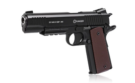 metalinis - Pneumatinis pistoletas KWC Ranger 1911 M45A1 CQBP k.4,5 mm 21 šūvis metalinis SLIDE - 1 nuotrauka