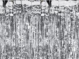 PartyDeco Folinė dekoratyvinė užuolaida, sidabrinė (Silver), 90 x 250 cm