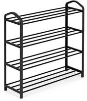 ModernHome Batų lentyna, juoda (Black), 19.5 cm x 62 cm x 62 cm, su 4 lentynomis