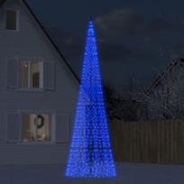 vidaXL LED Kalėdų eglutė ant vėliavos stiebo 1534 LED Mėlyna 500 cm