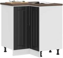 vidaXL Kampinė virtuvės spintelė "Lucca", Juoda (Black)