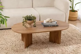 Hanah Home Kavos staliukas OVAL, rudas (Brown)
