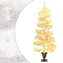 Dirbtinė Kalėdų eglutė vidaXL Spiralė, balta (White), 120 cm, su vazonu/PVC
