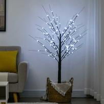 rudens dekoracija - Dirbtinė eglutė HOMCOM Beržas, 150 cm, su 96 LED, ruda (Brown) - 1 nuotrauka