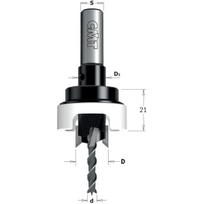 Medienos grąžtas su gilintuvu CMT; 90°; S=10 mm; d=6 mm; D=14 mm