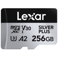 a2 kortele - Lexar 256GB Micro SDXC Professional Sidabrinis Plus UHS-I/U3/A2 4K - 1 nuotrauka
