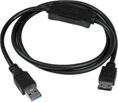 sata 3 kabelis - StarTech USB 3.0 to eSATA Adapter Cable 1m Juodas (USB3S2ESA3) - 1 nuotrauka