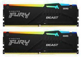 ecco - Kingston Fury Beast RGB Juodas (Black) 32 GB (2 x 16 GB) DDR5 6400 MHz CL32 DIMM - 1 nuotrauka