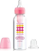 DR.BROWN'S pereinamasis buteliukas OPTIONS+, siauru kakleliu, rožinis (Pink), 250ml, 1 vnt. + silikoninis snapelis