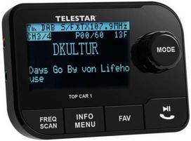 car bluetooth radio - Telestar TOP CAR 1 DAB+ Bluetooth FM siųstuvas, microSD, Juodas (Black) - 1 nuotrauka