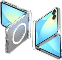 Spigen Ultra Hybrid Pro MagSafe dėklas skirtas Samsung Galaxy Z Flip 7 - Skaidrus (Clear) ir Baltas (White)