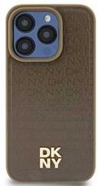 iphone 13 odinis deklas - DKNY iPhone 15 / 14 / 13 odinis dėklas su Metaliniu Logotipu MagSafe - Rudas (Brown) - 1 nuotrauka