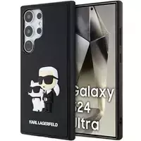 Karl Lagerfeld 3D Rubber Karl&Choupette dėklas Samsung Galaxy S24 Ultra - Juodas (Black)