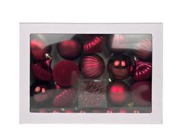 Eglutės žaisliukų rinkinys Christmas Touch Burgundy, raudonas/rožinis, 1 - 6 cm, plastikas, 50 vnt.