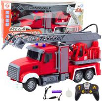 masina su pultu - LEAN Toys Gaisrinė mašina su nuotolinio valdymo pultu 1:24, Raudona (Red) - 1 nuotrauka