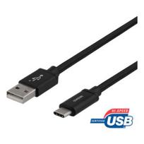 DELTACO USB 2.0, "A-C", 60W, 3A, 2m, juodas / USBC-1134M
