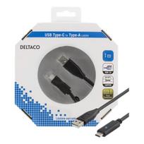 DELTACO USB 2.0 "C-A", 1.0m, juodas / USBC-1004-K