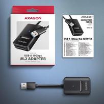adapteris ssd - AXAGON ADM2-AM USB-A 10Gbps - M.2 NVMe ir SATA SSD adapteris (Juodas) - 3 nuotrauka