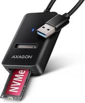 adapteris ssd - AXAGON ADM2-AM USB-A 10Gbps - M.2 NVMe ir SATA SSD adapteris (Juodas) - 5 nuotrauka