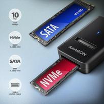 adapteris ssd - AXAGON ADM2-AM USB-A 10Gbps - M.2 NVMe ir SATA SSD adapteris (Juodas) - 6 nuotrauka