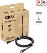 displayport kabelis 1.2 - Club 3D CAC-1093 DisplayPort 2.1 kabelis 3m Juodas (Black) - 1 nuotrauka