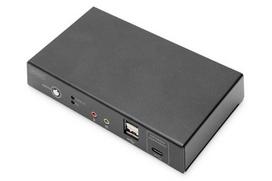 Digitus DS-12901 KVM jungiklis 2-Port 4K30Hz USB-C/USB/HDMI Juodas (Black)