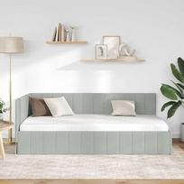 lova 90x200 - vidaXL Kampinė lovos konstrukcija, šviesiai pilka (Light Grey), 90x200 cm - 3 nuotrauka