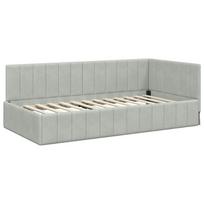 lova 90x200 - vidaXL Kampinė lovos konstrukcija, šviesiai pilka (Light Grey), 90x200 cm - 4 nuotrauka
