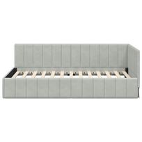 lova 90x200 - vidaXL Kampinė lovos konstrukcija, šviesiai pilka (Light Grey), 90x200 cm - 5 nuotrauka