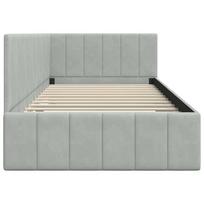 lova 90x200 - vidaXL Kampinė lovos konstrukcija, šviesiai pilka (Light Grey), 90x200 cm - 6 nuotrauka