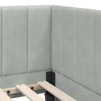 lova 90x200 - vidaXL Kampinė lovos konstrukcija, šviesiai pilka (Light Grey), 90x200 cm - 8 nuotrauka